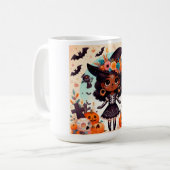Beautiful little witch halloween party kaffeetasse (Vorderseite Links)