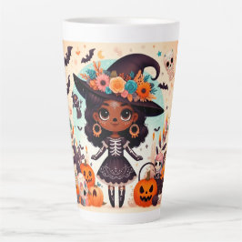 Beautiful little witch halloween party milchtasse