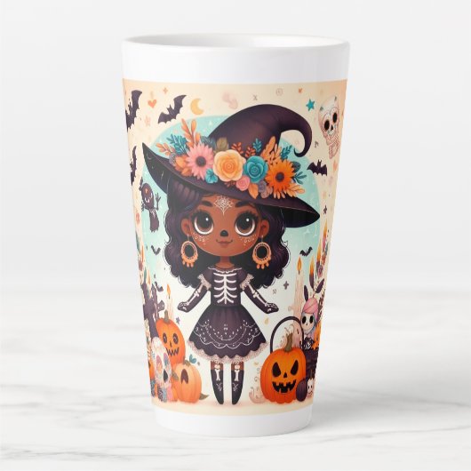 Beautiful little witch halloween party milchtasse (Vorderseite)