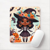 Beautiful little witch halloween party mousepad (Mit Mouse)