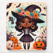 Beautiful little witch halloween party mousepad (Vorne)