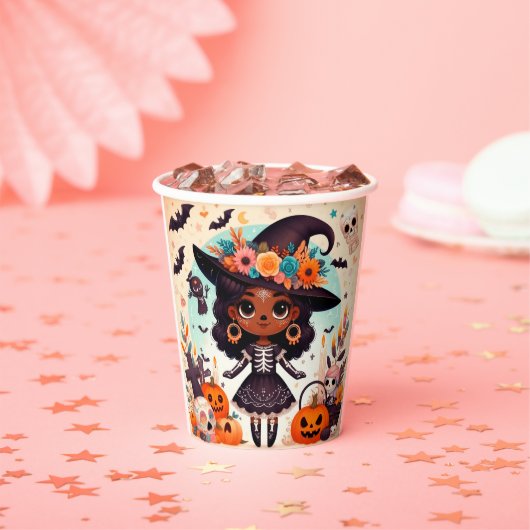 Beautiful little witch halloween party pappbecher (Insitu)