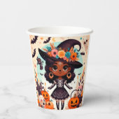 Beautiful little witch halloween party pappbecher (Rückseite)