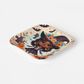 Beautiful little witch halloween party pappteller (Gewinkelt)