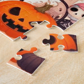 Beautiful little witch halloween party puzzle (Seite)