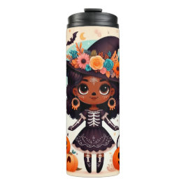 Beautiful little witch halloween party thermosbecher