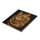 Beautiful Long Haired Tabby Cat Fliese (Seite)