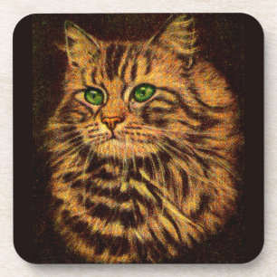 Beautiful Long Haired Tabby Cat Untersetzer