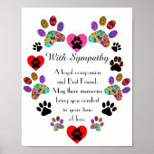 Beautiful Loss of a Pet Dog Sympathy Poster (Vorne)