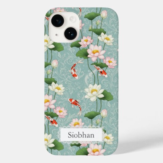 Beautiful Lotus and Koi fish Zen Art Personalized Case-Mate iPhone Hülle (Rückseite)