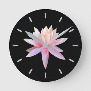 Beautiful Lotus Art Runde Wanduhr