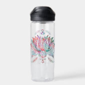 Beautiful Lotus Blume Boho Kunst Personalisiert Trinkflasche (Rückseite)