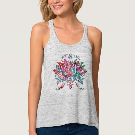Beautiful Lotus Blume Boho Kunst Tank Top (Vorderseite)