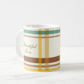 Beautiful Love Cozy Tartan Plaid Kaffeetasse (Vorderseite Links)