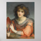 Beautiful Luna moon Göttin Charles Edward Hallé Poster (Vorne)