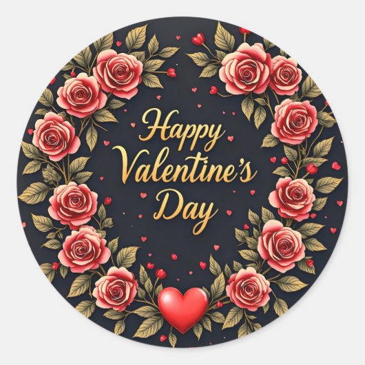 Beautiful Luxury Floral Love Modern Collection Runder Aufkleber (Vorderseite)