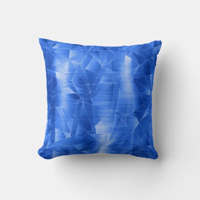 Beautiful Luxury Royal Blue Geometrie Muster Kissen (Vorderseite)