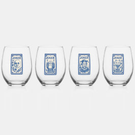 Beautiful Mahjong Joker Wine Glasses Weinglas Ohne Stiel