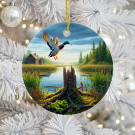 Beautiful Mallard Duck Keepsake Keramik Ornament