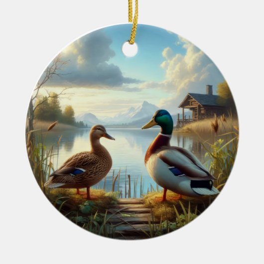 Beautiful Mallard Ducks Keepsake Keramik Ornament (Vorne)
