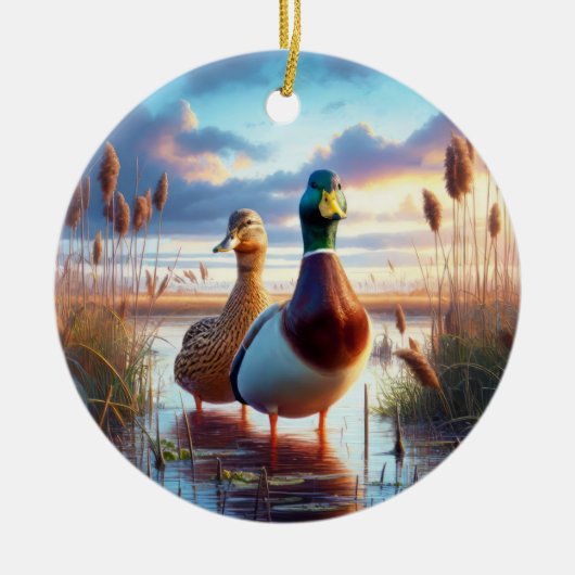 Beautiful Mallard Ducks Keepsake Keramik Ornament (Vorne)