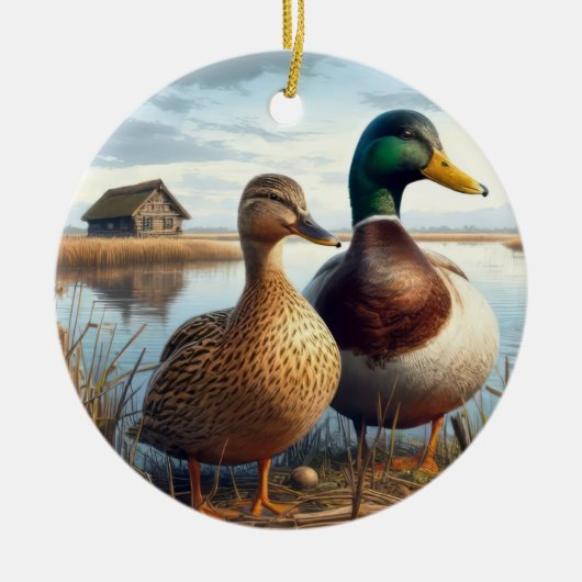 Beautiful Mallard Ducks Keepsake Keramik Ornament (Vorne)