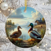 Beautiful Mallard Ducks Keepsake Keramik Ornament