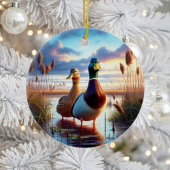 Beautiful Mallard Ducks Keepsake Keramik Ornament