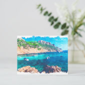 Beautiful Mallorca Watercolor Spanien Postkarte (Stehend Vorderseite)