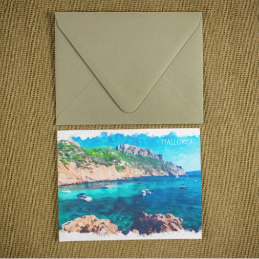 Beautiful Mallorca Watercolor Spanien Postkarte