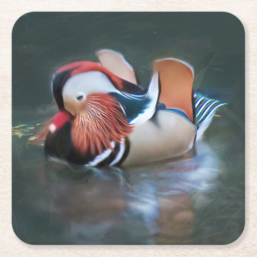 Beautiful Mandarin Duck Paper Untersetzer (Vorderseite)
