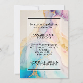Beautiful Marbour Print Geburtstagsparty Einladung