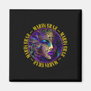 Beautiful Mardi Gras Frau in Mask Mardi Gras Magnet