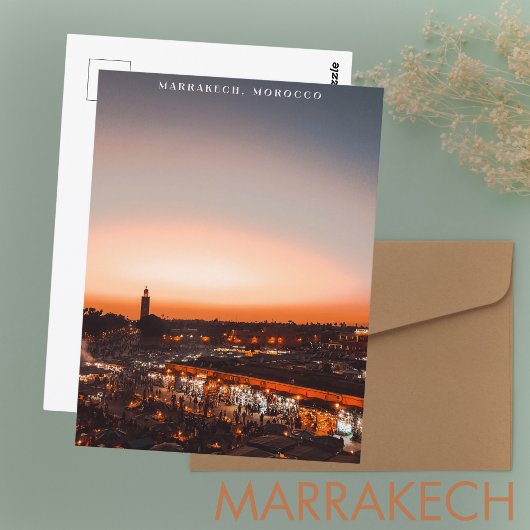 Beautiful Marrakech Red Medina Sunset Postkarte