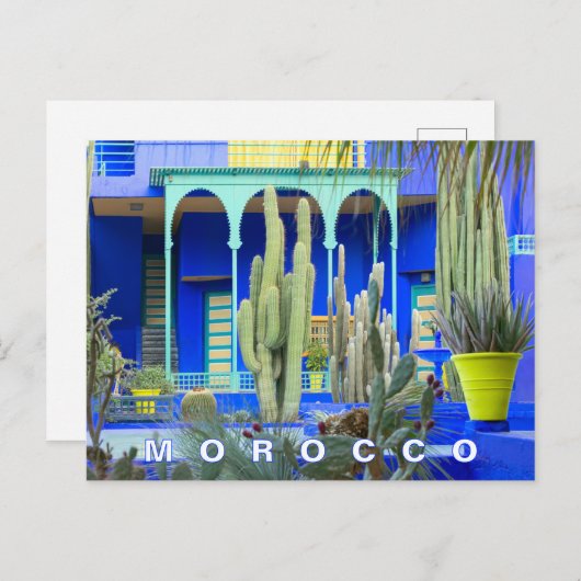Beautiful Marrakesch Majorelle Garden Architecture Postkarte (Vorne/Hinten)