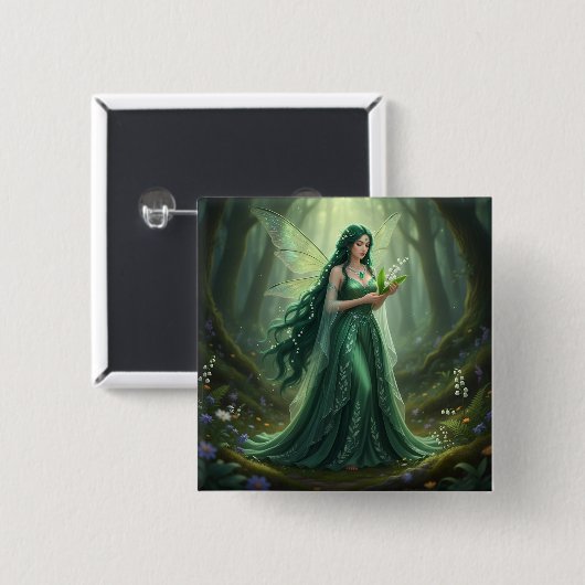Beautiful May Emerald Fairy Button (Vorne & Hinten)