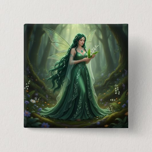 Beautiful May Emerald Fairy Button (Vorderseite)