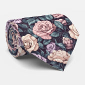 Beautiful Menswear Ties Rose Floral Krawatte (Gerollt)