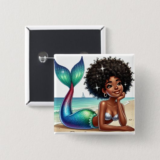 Beautiful Mermaid Button (Vorne & Hinten)