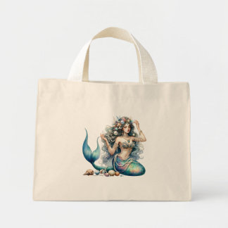 Beautiful Mermaid Large Tote Bag Mini Stoffbeutel