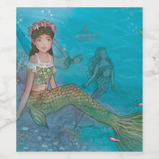 Beautiful Mermaid Weinetikett (Einzelnes Label)