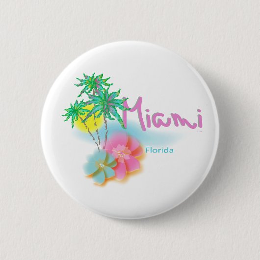 Beautiful Miami Florida Button (Vorderseite)