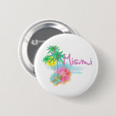 Beautiful Miami Florida Button (Vorne & Hinten)