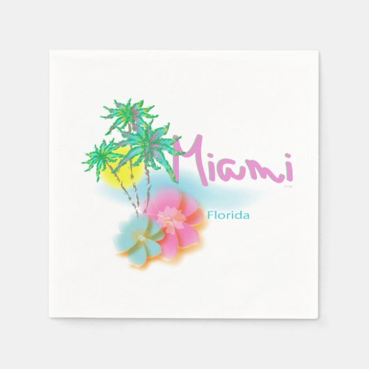 Beautiful Miami Florida Napkins Serviette (Vorderseite)