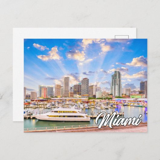 Beautiful Miami, Florida, USA Postkarte (Vorne/Hinten)