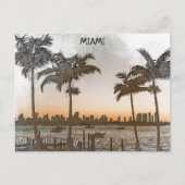 Beautiful Miami Florida Vintag Skyline Postkarte (Vorderseite)
