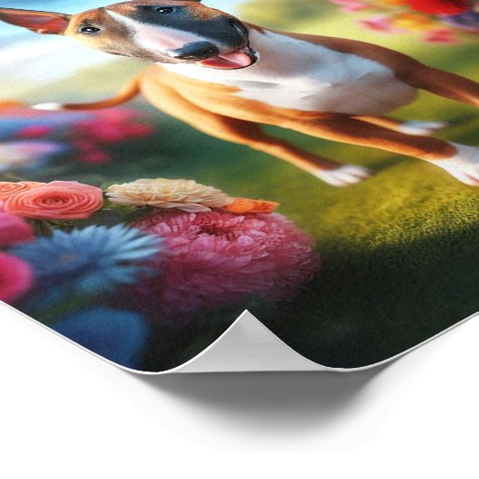Beautiful Miniature Bull Terrier Poster (Ecke)