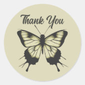 Beautiful Minimalistisch Butterfly Danke Runder Aufkleber (Vorderseite)