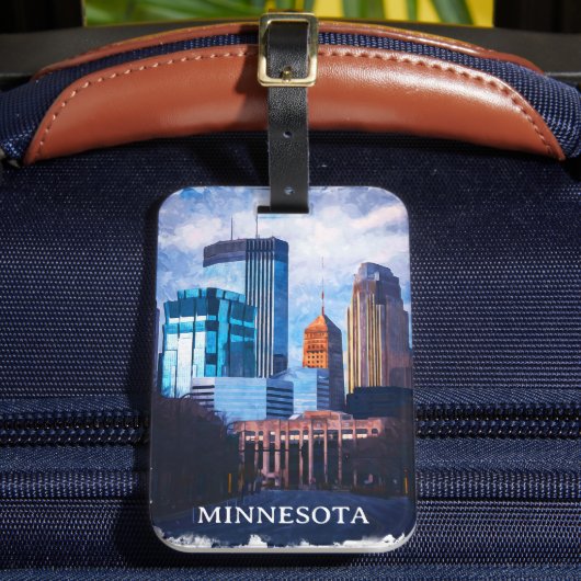 Beautiful Minneapolis Minnesota Skyline Gepäckanhänger (Vorderseite Insitu 2)
