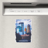 Beautiful Minneapolis Minnesota Skyline Magnet (In Situ (Geschirrspüler))